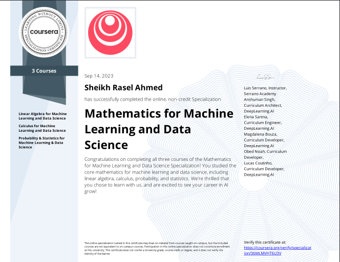 Mathematics for Machine Learning